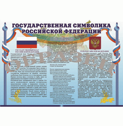 Таблица Государственная символика РФ 1000*1400 винил