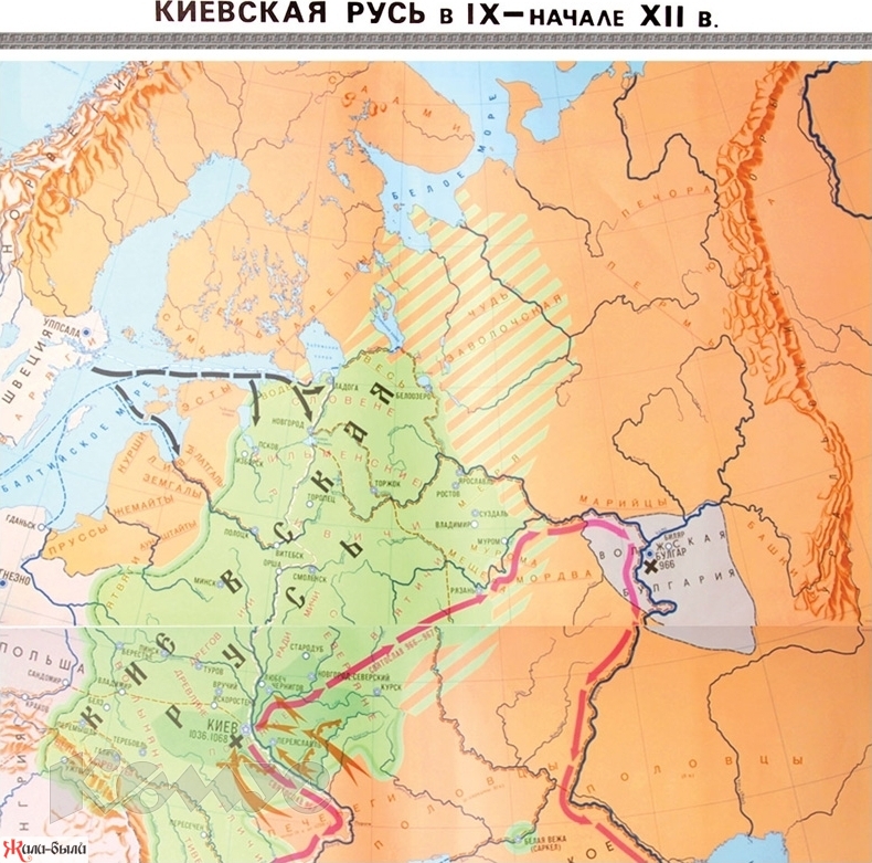Карта россии в 9 веке